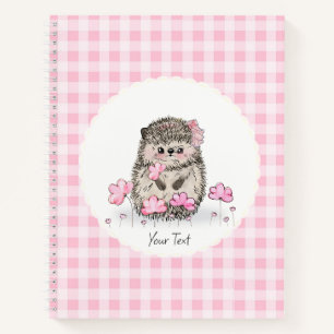Carnet Fleurs de hérisson mignonnes Motif rose