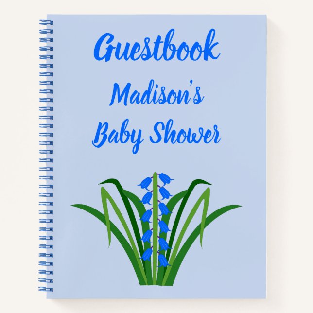 Carnet Fleurs de Jacinthe Bleue Bébé Garçon Baby Shower d (Devant)