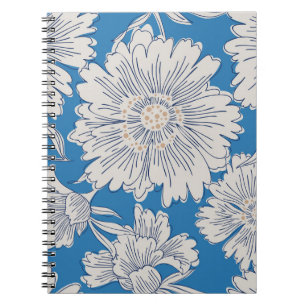 Carnet Fleurs de jardin abstraites dessinées à la main. D