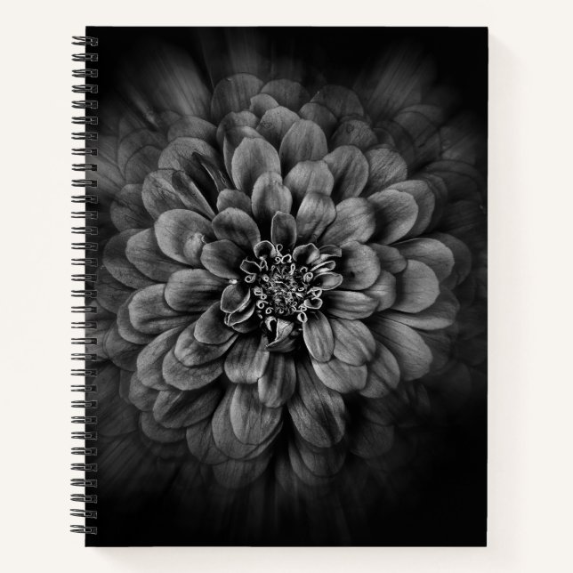 Carnet Fleurs de jardin en noir et blanc n° 54 Flow (Devant)