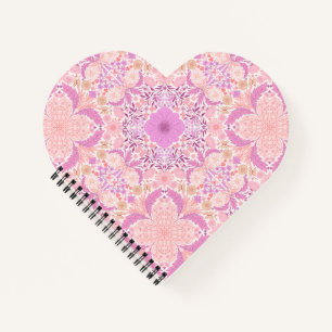 Carnet Fleurs de jardin rétro en rose