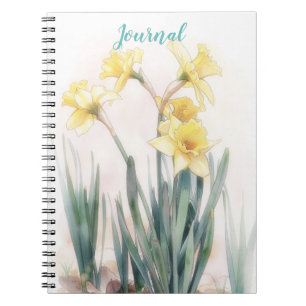 Carnet Fleurs de jonquilles Art floral jaune Personnalise