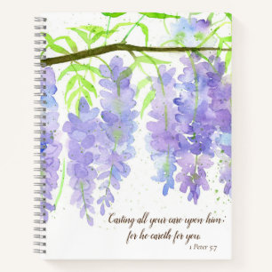 Carnet Fleurs de la Wisteria personnalisées Pierre Bible