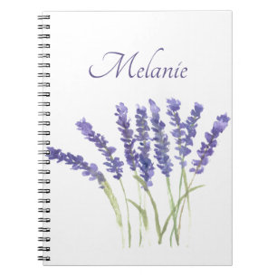 Carnet Fleurs de lavande Herbes florales pourpres Aquarel