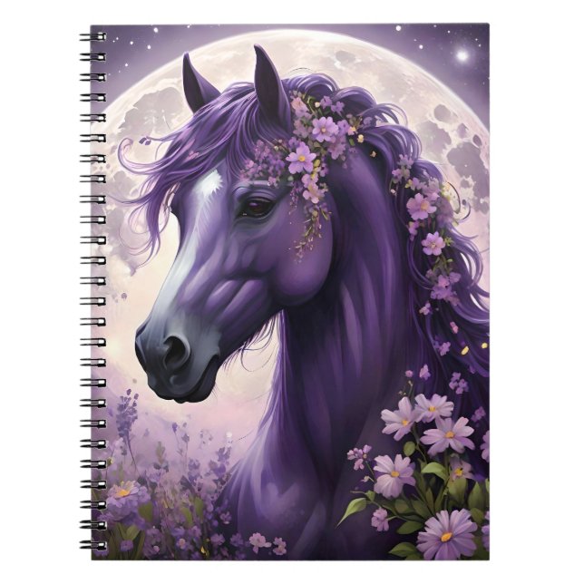 Carnet Fleurs de lune de cheval pourpres, Imaginaire (Devant)