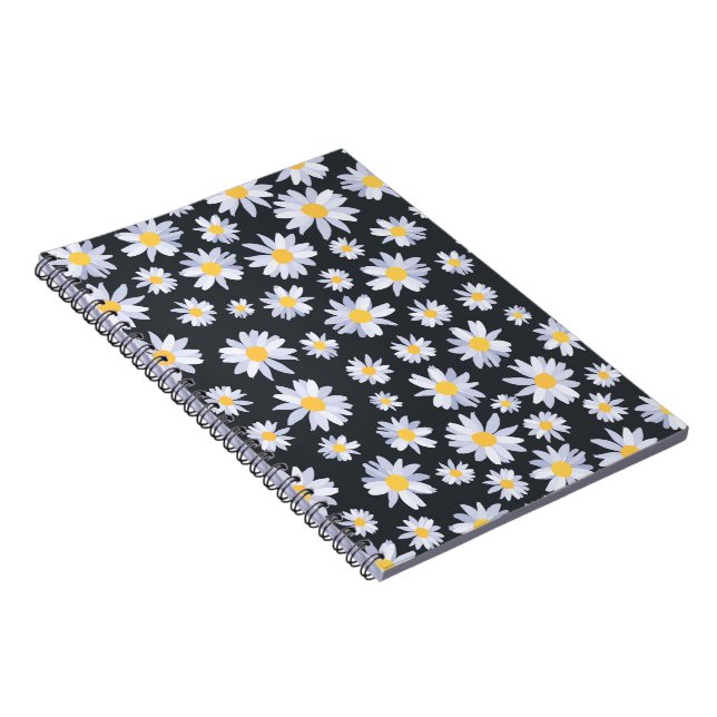 Carnet Fleurs de marguerite blanche classique Botanique (Côté Droit)