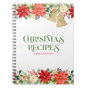 Carnet Fleurs de Noël et typographie de poinsettia borand