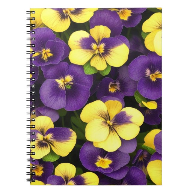 Carnet Fleurs de Pansy Jaune et Violet (Devant)