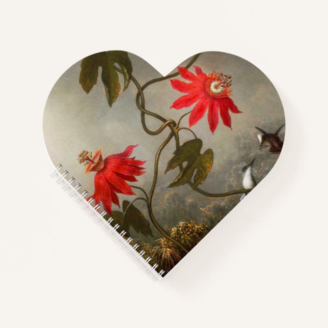 Carnet Fleurs de passion avec tête de colibris (Devant)