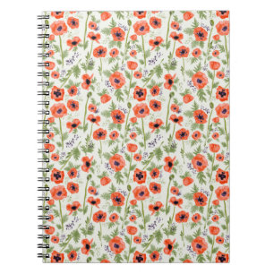 Carnet Fleurs de pavot orange