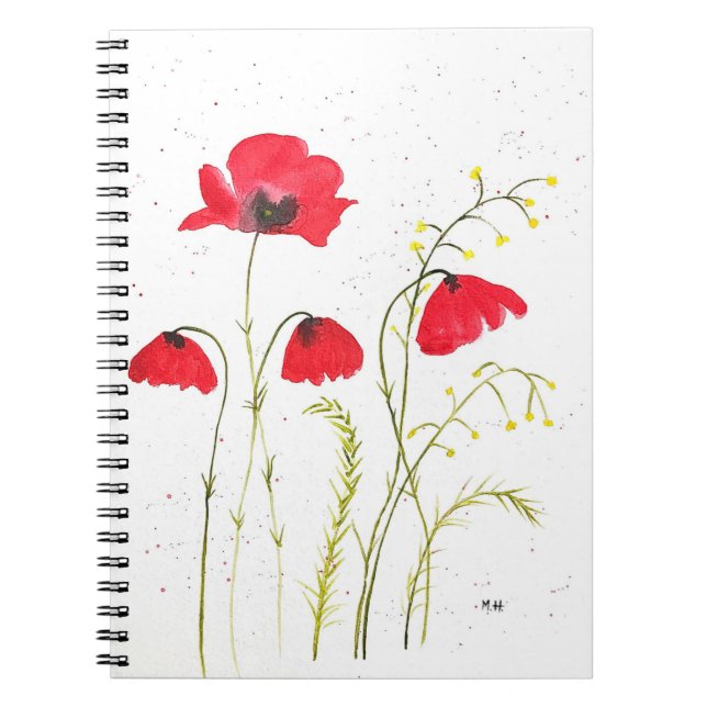 Carnet Fleurs de pavot roux (Devant)