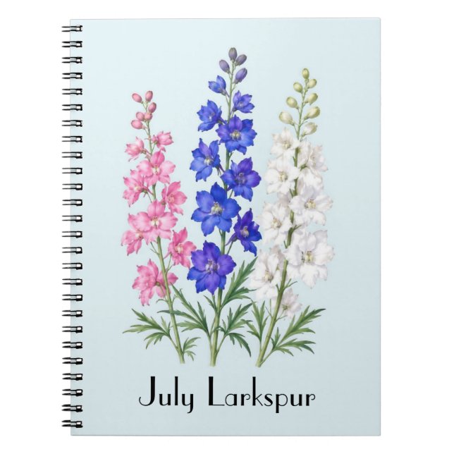 Carnet Fleurs de Pied-d'Alouette de Juillet (Devant)