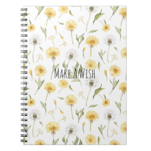 Carnet Fleurs de pissenlits jaunes blancs