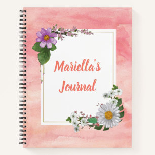 Carnet Fleurs de printemps et aquarelle