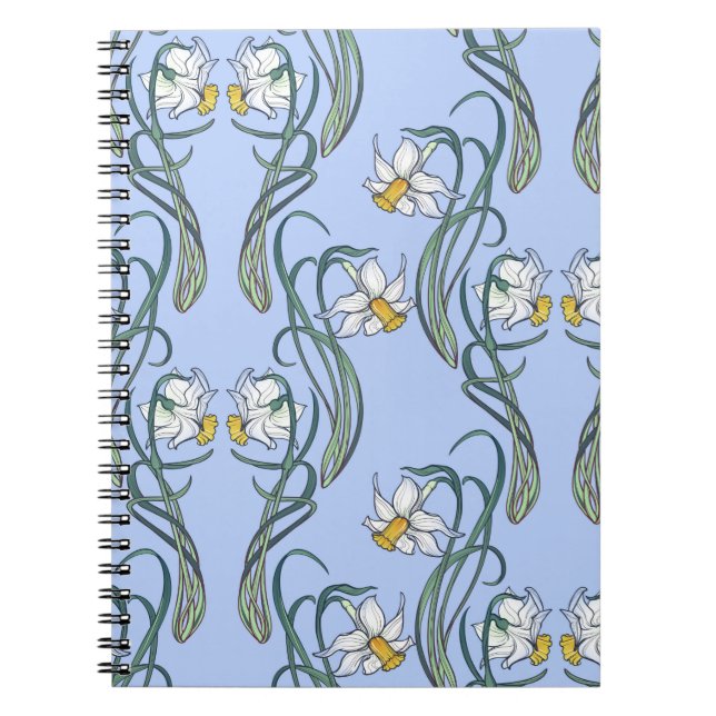 Carnet Fleurs de printemps. Fleurs de jonquille entrelacé (Devant)