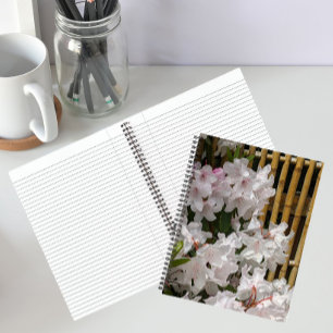 Carnet Fleurs de Rhododendron Blanc et Fleurs de Clôture