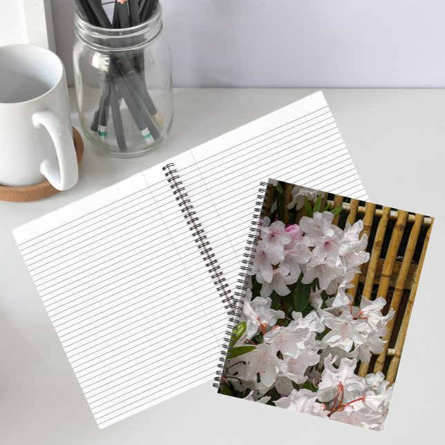 Carnet Fleurs de Rhododendron Blanc et Fleurs de Clôture  (In Situ)