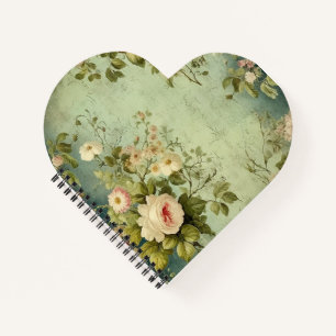 Carnet Fleurs de rose de découpage floral vintage