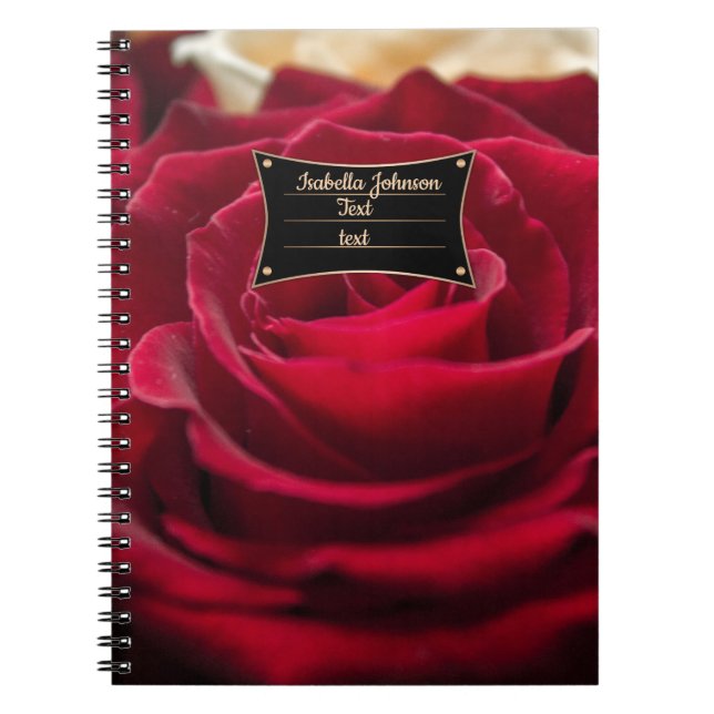 Carnet Fleurs de roses rouges floral romantique nature bo (Devant)
