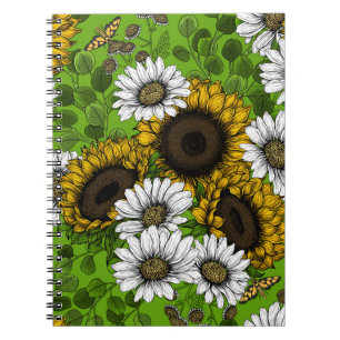 Carnet Fleurs de soleil et marguerites, jardin d'été