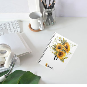 Carnet Fleurs de soleil modernes jaune