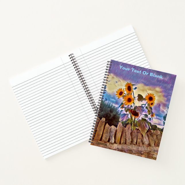 Carnet Fleurs de soleil sur mur de roche (Intérieur)