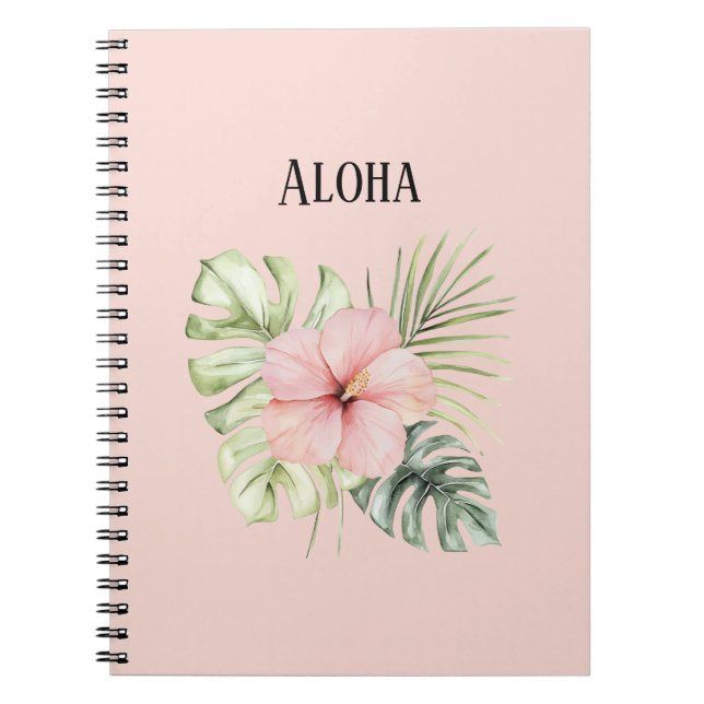 Carnet Fleurs de Tilleul Hibiscus Rose Tropical Aloha (Devant)