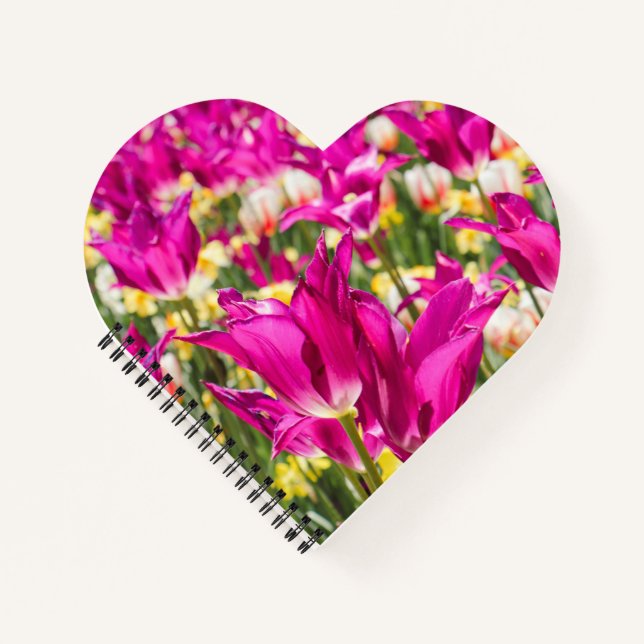 Carnet Fleurs de tulipes à Fuchsia (Devant)