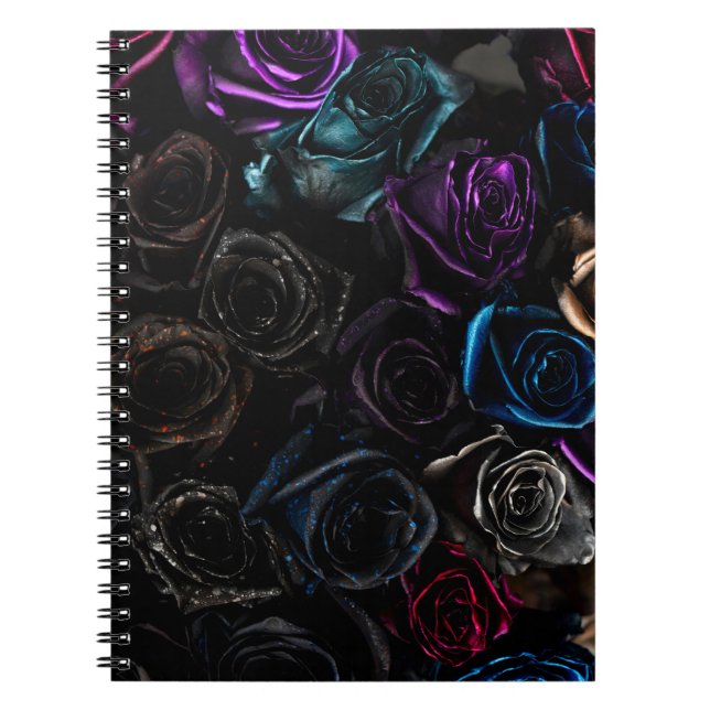 Carnet Fleurs de velours gothiques roses texture florale (Devant)