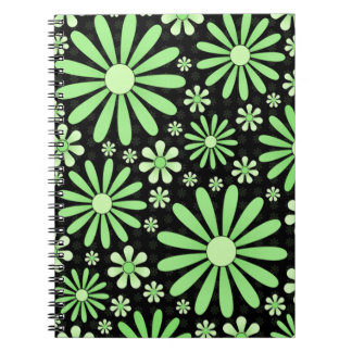 Carnet Fleurs de Vert Sauge Sombre Académique