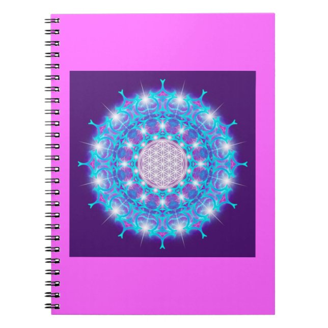 Carnet FLEURS DE VIE/Blume des Lebens Stars Mandala (Devant)