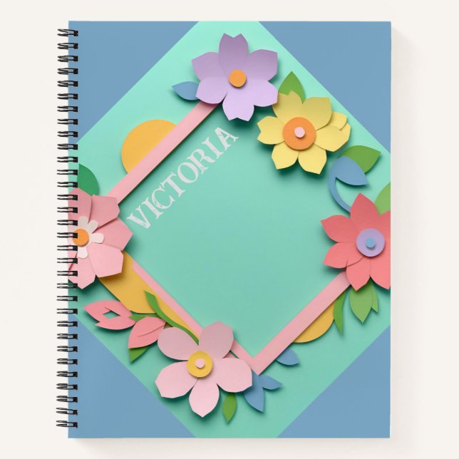Carnet Fleurs découpées papier personnalisées (Devant)