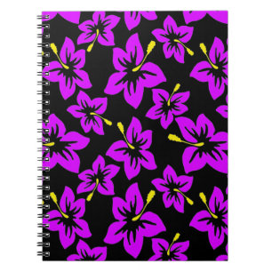 Carnet Fleurs d'hibiscus hawaïens violets tropicaux