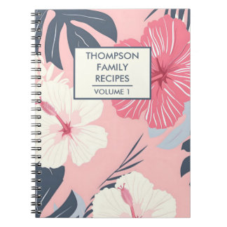 Carnet Fleurs d'hibiscus roses Recette personnalisée