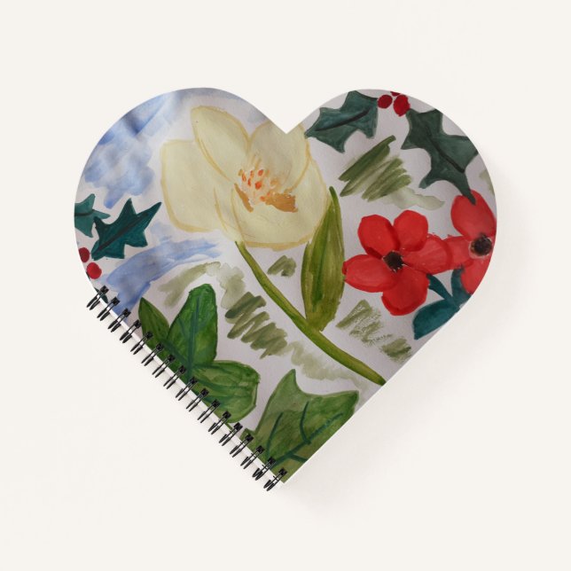 Carnet Fleurs d'hiver & houx (Devant)