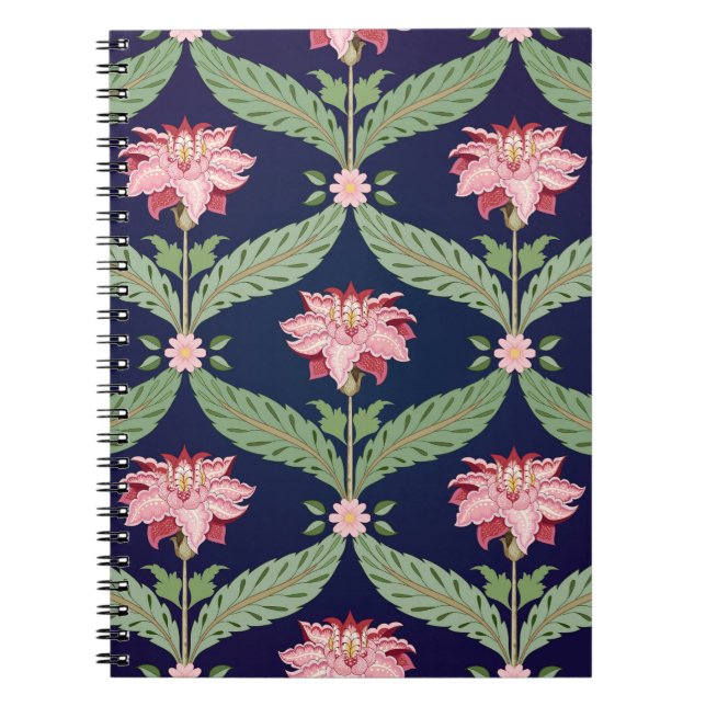 Carnet Fleurs d'Imaginaire : Motifs indiens foncés (Devant)
