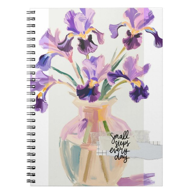 Carnet Fleurs d'Iris Violettes Modernes Inspirantes dans  (Devant)