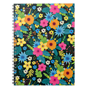 Carnet Fleurs Ditsy Vibrantes Motif Floral Design-43785