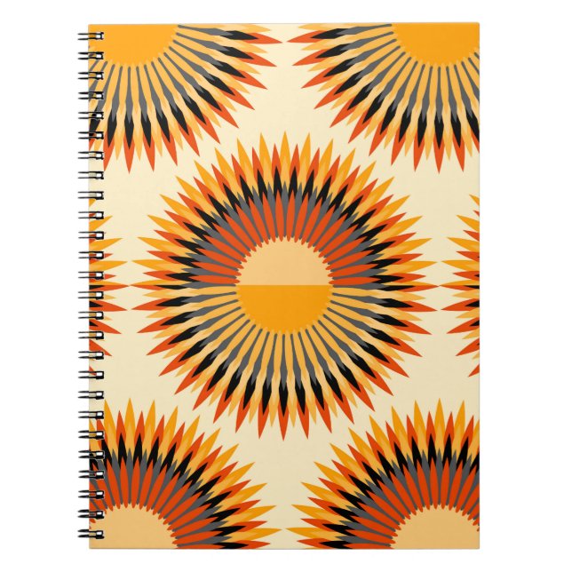Carnet Fleurs d'ivoire orange Étoiles Motif (Devant)