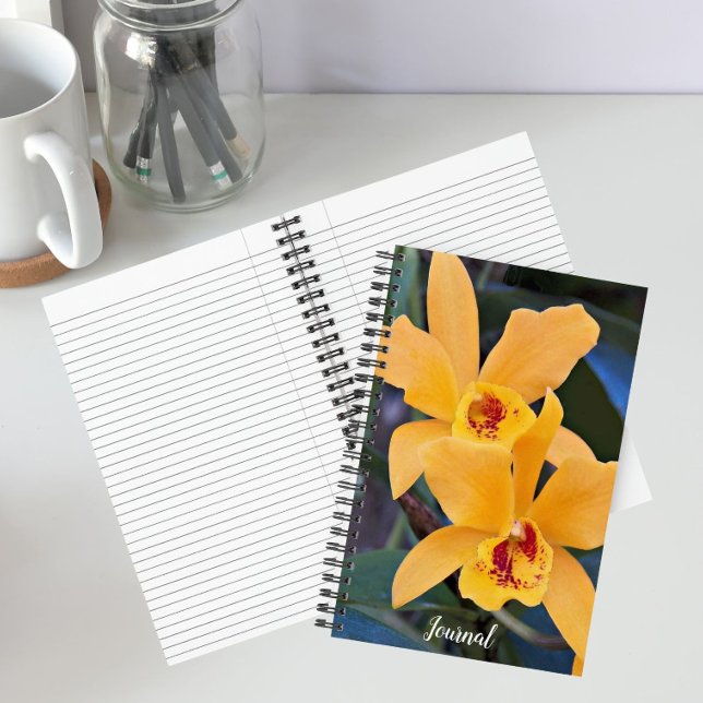 Carnet Fleurs d'orchidée orange en floraison (In Situ)