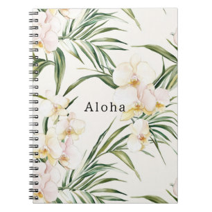 Carnet Fleurs d'orchidées blanches tropicales