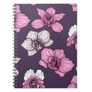 Carnet Fleurs d'orchidées roses