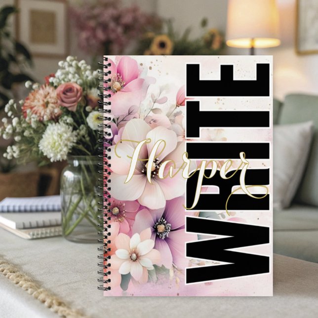 Carnet Fleurs Douces et Blush Élégantes  (Every word you write here is a declaration: I'm the author of my story, and it's beautiful.)