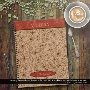 Carnet Fleurs du pays Tan Red School Nom du sujet