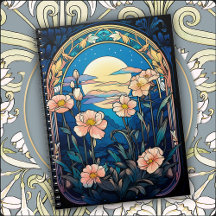 Fleurs Élégantes dans l'Art Nouveau au Clair de Lu