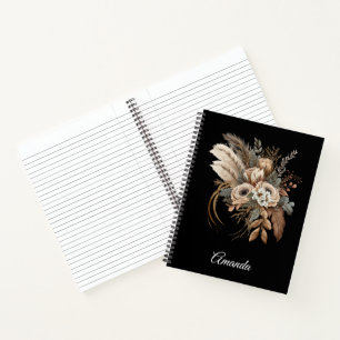 Carnet Fleurs Élégantes Feuillage et plumes