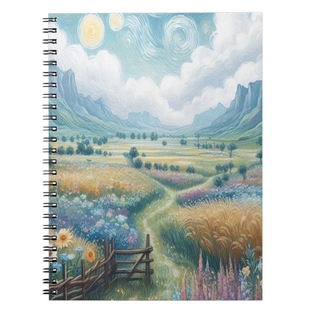 Carnet Fleurs Épanouies et Montagnes (Devant)