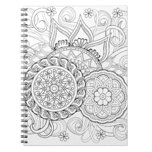 Carnet Fleurs et mandalas de griffonnage