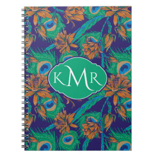Carnet Fleurs et monogramme des plumes