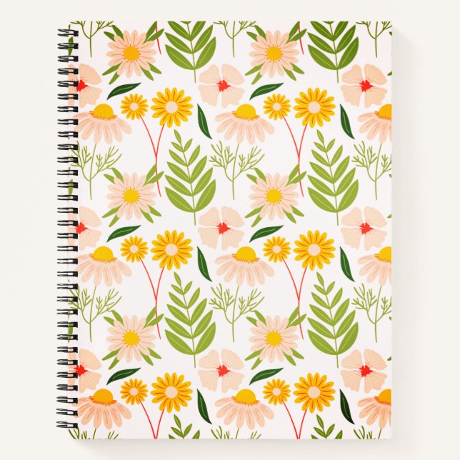 Carnet Fleurs et Motif de jardin Feuille (Devant)